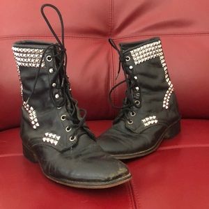 Vintage Leather Studded Boots 8 1/2